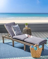 Simplie Fun Ariana Kd Wood Chaise Lounge W/ Cushion