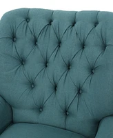 Indulge In Supreme Comfort: Electric Recliner Chair With Elegant Copper Accents And Soft Teal Upholstery