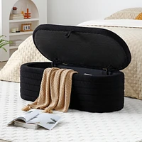 Modern End of Bed Bench with Storage Upholstered Sherpa Fabric Large Storage Bench Ottoman Shoe Stool Long Bench Window Sitting Toy Storage Bench for