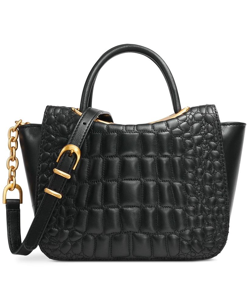 Donna Karan New York Jericho Quilted Croc Leather Crossbody