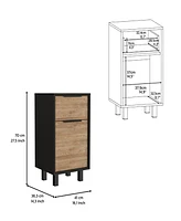 Depot E-Shop Egeo Z Nightstand, One Drawer, Cabinet, Four Legs