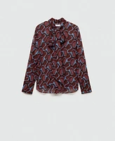 Mango Women's Bow Printed Shirt