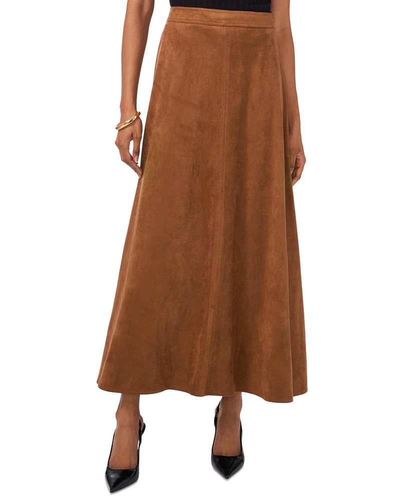 Vince Camuto Women's Faux-Suede A-Line Maxi Skirt