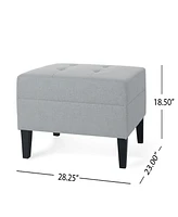 Simplie Fun Plush Ottoman with Birch Legs for Comfort and Style