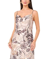 Vince Camuto Women's Printed Cowl-Neck Sleeveless Maxi Dress