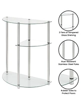 Designs2Go Classic Glass 3 Tier Display Entryway Hall Table