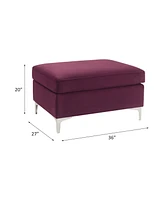 Streamdale Furniture Jaszira Ottoman, Burgundy Velvet