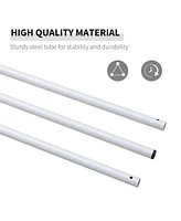 Simplie Fun Sun Sail Shade Canopy Adjustable Installation Pole/Pipe Kit White