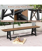 Costway Pcs Patio 72 " Extra Long Bench Outdoor Long Chair for 4 Weatherproof Hdpe Seat