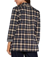 Liverpool Los Angeles Women's Plaid Knit Boyfriend Blazer