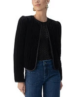 Sanctuary Women's Quilted Velvet Puffed-Shoulder Jacket