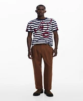 Desigual Men's Striped T-shirt and Mickey