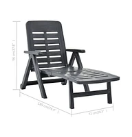 vidaXL Folding Sun Lounger Plastic Anthracite