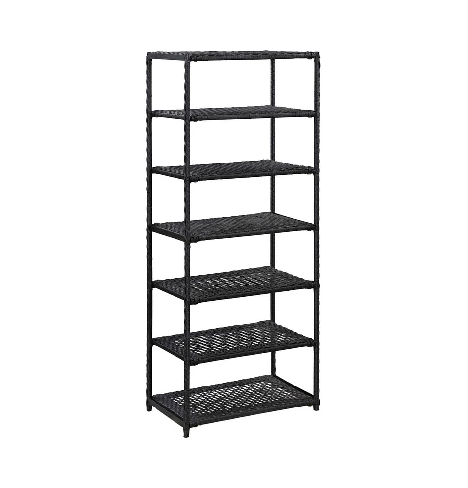 vidaXL Shoe Rack Black 19.7"x11.8"x47.2" Poly Rattan