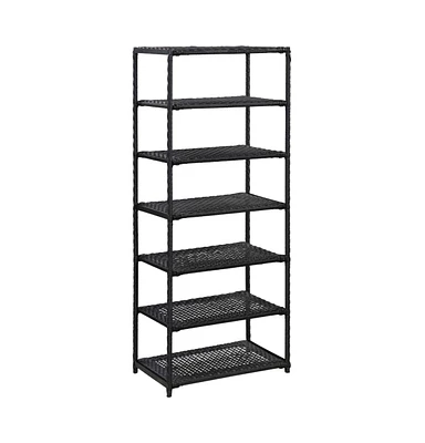 vidaXL Shoe Rack Black 19.7"x11.8"x47.2" Poly Rattan