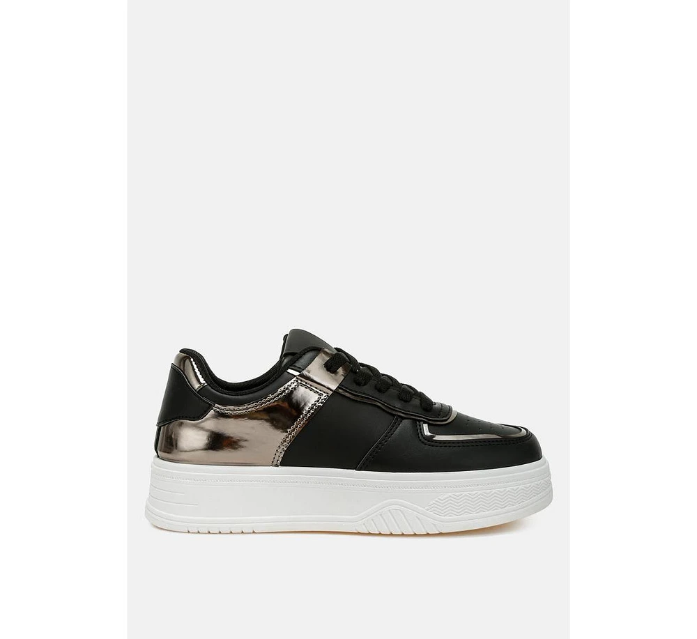 London Rag Scouts Metallic Paneling Platform Sneakers