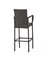 Simplie Fun Modern Faux Rattan Outdoor Barstools: Durable, Stylish, And Weather-Resistant