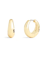 Coach Signature Hallmark Tubular Huggies Earrings