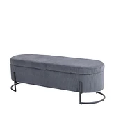 Streamdale Furniture Storage Ottoman, Bedroom End Bench, Upholstered Fabric Storage Ottoman with Safety Hinge, Entryway Padded Footstool, Ottoman Benc