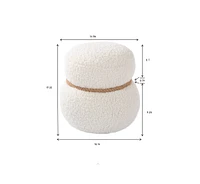 WKJ1Y White snowman stool, Greig plush cushion, playful and cute, suitable for any spacehite