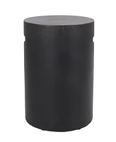 Modern Cylindrical Concrete End Table With Cutout Handle