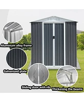 Simplie Fun Outdoor Storage Sheds 6FTx4FT Apex Roof Grey