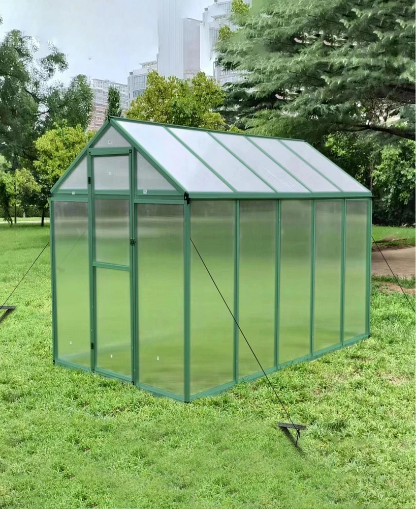 Simplie Fun Newly marketed Gain height windproofaluminum greenhouse 6x10 Ft Polycarbonate Greenhouse Raised Base and Anchor Aluminum Heavy Duty Walk