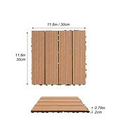 Streamdale Furniture Wood Plastic Composite Deck Tiles Set of 20pcs, Composite Decking Resist Rust, Water, Weather, Indoor&Outdoor, Easy to Diy & Main