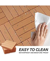 Streamdale Furniture Plastic Composite Deck Tiles Set of 35pcs, Composite Decking Resist Rust, Water, Weather, Indoor&Outdoor, Easy to Diy & Maintain,