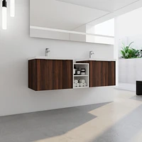 Eco-Friendly 60" Bathroom Vanity with Soft-Close Doors and Ample Storage