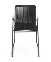 Streamdale Furniture Modern Rope Weave Outdoor Chairs With Iron Frames