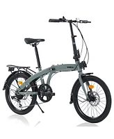 Streamdale Furniture 20" Folding Bike Steel Frame 7 Speed City Bike