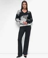 Dkny Women's V-Neck Long-Sleeve Sweater