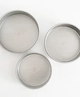 Usa Pan Non-Stick Aluminum Small 3-Piece Round Cake Pan Set