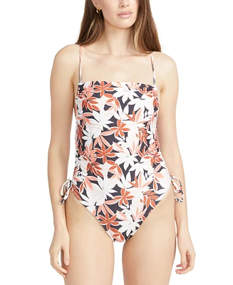 Volcom Juniors' Check Mate Printed Side-Tie One-Piece Swimsuit