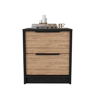 Depot E-shop Egeo Nightstand, Two Drawers, Superior Top