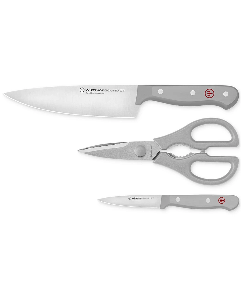 Wusthof Gourmet Gray 3-Pc. Steel Knife Prep Set