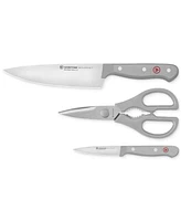 Wusthof Gourmet Gray 3-Pc. Steel Knife Prep Set