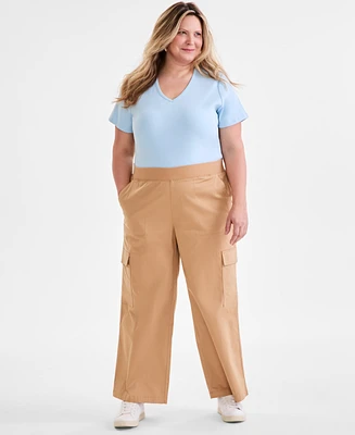 Style & Co Plus Pull-On Cargo Pants, Exclusively at Macy's