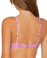 Raisins Juniors' Printed Cutout Bikini Top