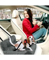 Co-Pilot Dog Beds for Cars, Booster Safety Car Seats Small Dogs, Travel Pet Bed, Seat Belt Compatible