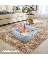 Paw & Decor Paws and DecorAll Over Paws & Dogs Cuddler Pet Bed, Stellar Design Printed Dog Cat Beds