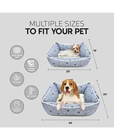 Paw & Decor Paws and DecorAll Over Paws & Dogs Cuddler Pet Bed, Stellar Design Printed Dog Cat Beds