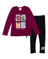 Harry Potter Gryffindor Hufflepuff Ravenclaw T-Shirt and Leggings Outfit Set Little Kid to Big Kid