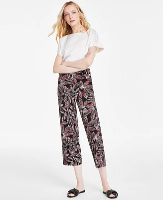 Jones New York Women's Printed Moss Crepe Wide-Leg Pull-On Pants