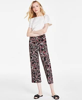 Jones New York Women's Printed Moss Crepe Wide-Leg Pull-On Pants