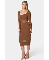 Bebe Women's Square Neck Midi Dress