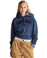 Tommy Jeans Women's Boxy Cropped Garment Dyed Varsity Hoodie