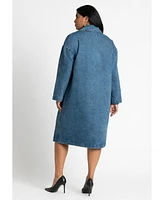 Eloquii Women's Denim Overcoat