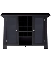 Kings Brand Furniture Matanuska Wood Buffet Bar Cabinet with Wine Storage (Black)